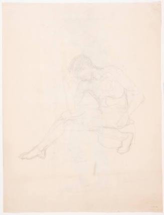 Title unknown (side view, nude male figure - male figure on verso)
