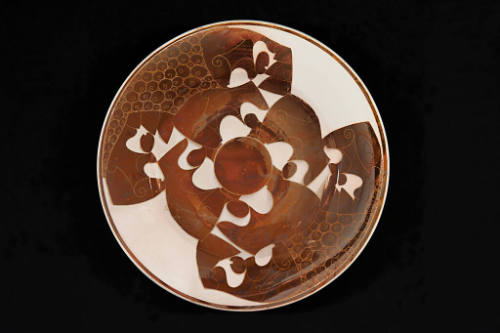 Plate (large, gold and yellow)