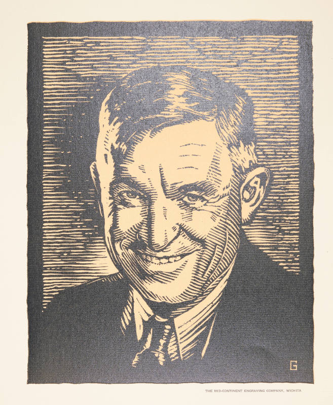 Glenn Golton, title unknown (Will Rogers), ca. 1936, lithograph, 9 x 7 1/8 in., Kansas State Un…