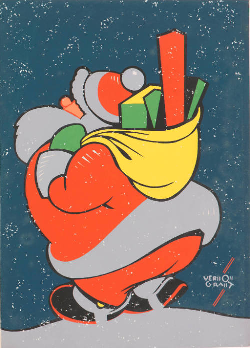 Untitled (Santa Claus carrying a bag of gifts)