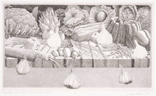 Vegetable Still Life with Displaced Garlic