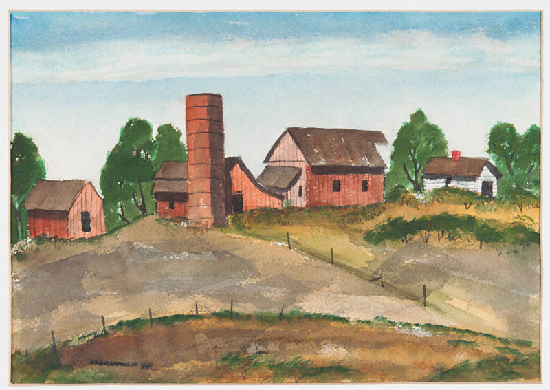 Red Barns & Silo - So. Of Lawrence