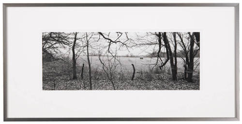 Post and Bale Seen from Woodlot, Dickinson County, Kansas