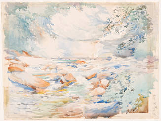 Title unknown (landscape with water and rocks)