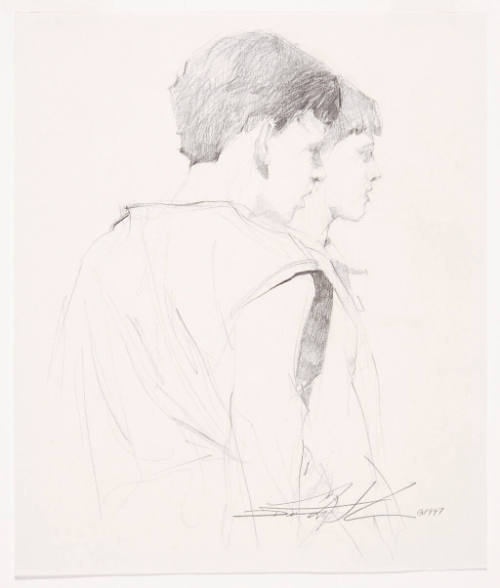 Title unknown (two boys in profile)