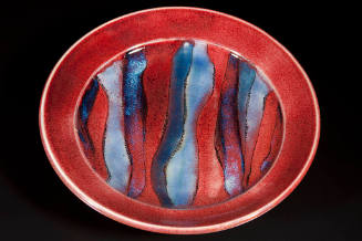 Title unknown (platter in burgundy with blue stripes)