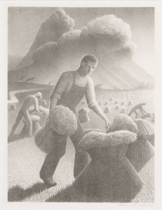 Grant DeVolson Wood, Approaching Storm, 1940, 11 3/4 x 8 7/8 in., Kansas State University, Mari…